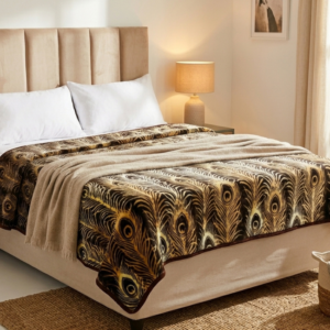 Golden Peacock 1Ply Premium Mink Blanket - Queen