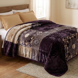 Velvet Plum 1Ply Silver Mink Blanket - Queen