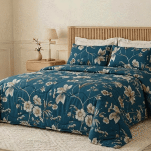 Microfibre Comforter Set - Midnight Teal Garden
