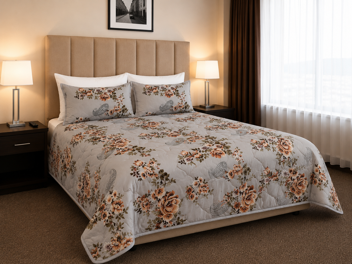 Peach Paisley 3-Piece Comforter Set
