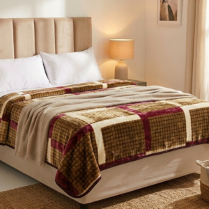 Tawny Trellis 1Ply Premium Mink Blanket - Queen